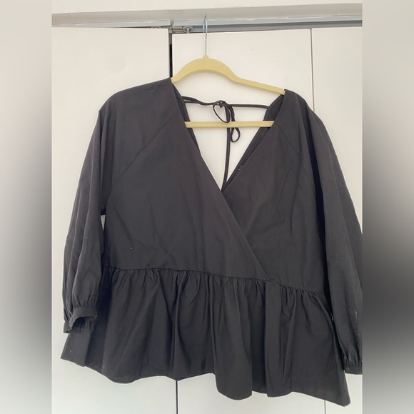 Asos Design Wrap Smock top with peplum hem - Picture 2 of 2